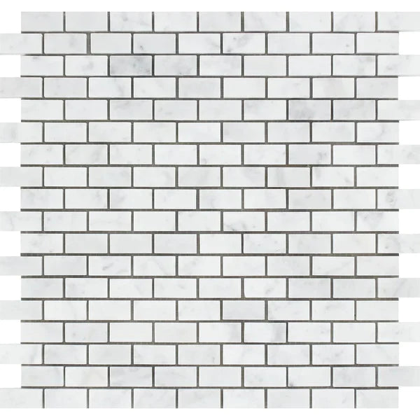 Carrara White Brick Mini Mosaic