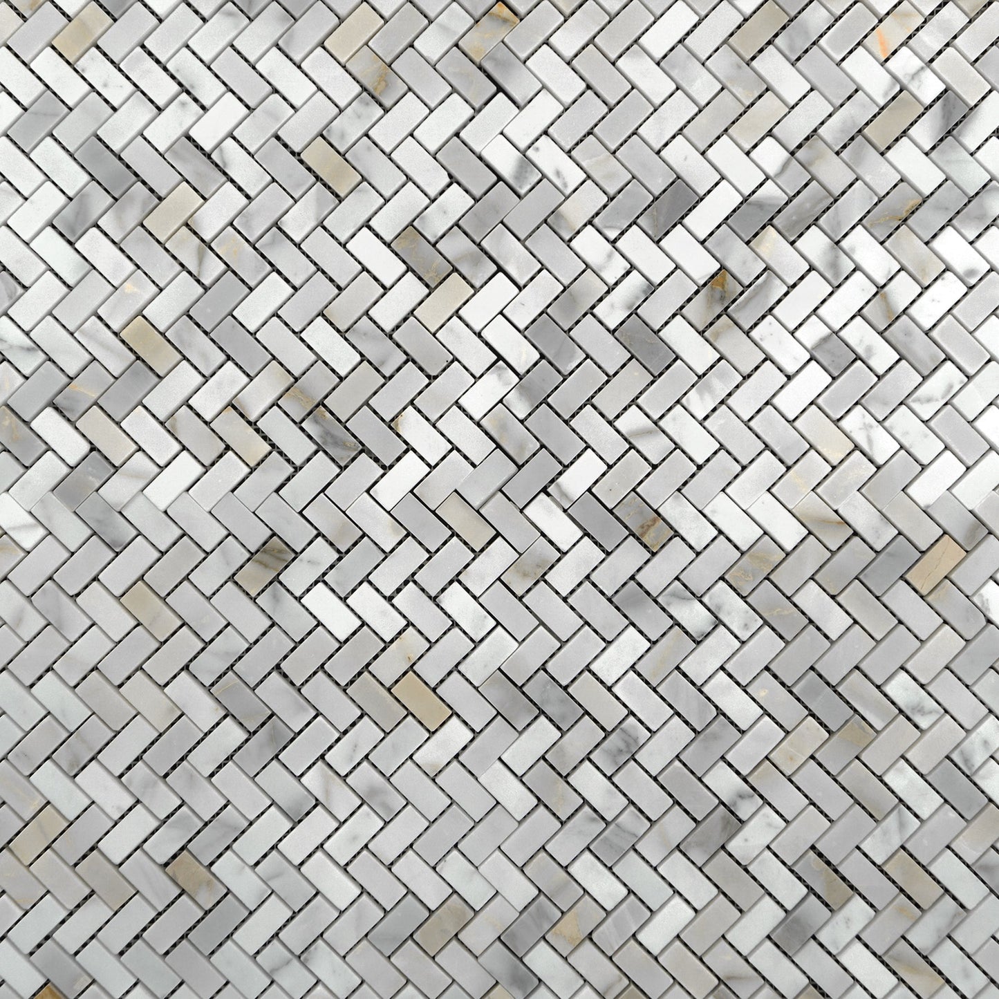 Calacatta Gold Herringbone Mini Mosaic