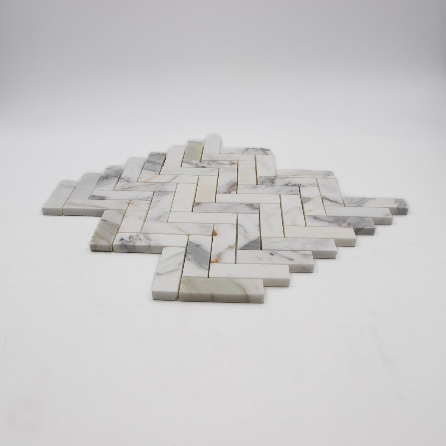 Calacatta Gold Herringbone 1x3 Mosaic