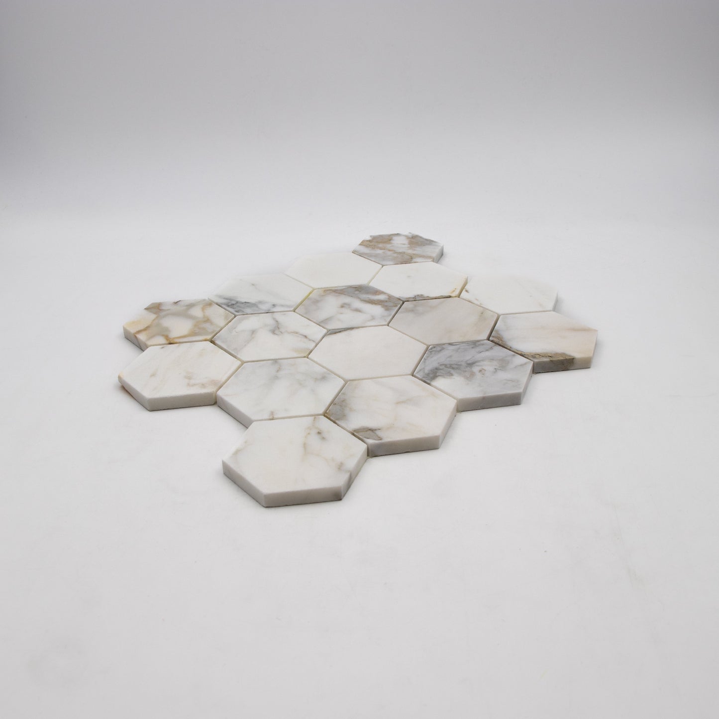 Calacatta Gold Hexagon 3" Mosaic