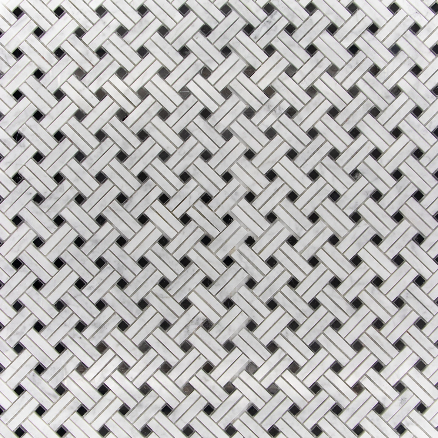 Carrara White Stanza with Black Dot Mosaic