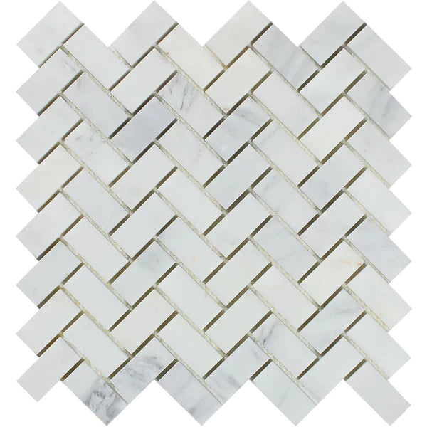 Oriental White Herringbone 1x2 Mosaic