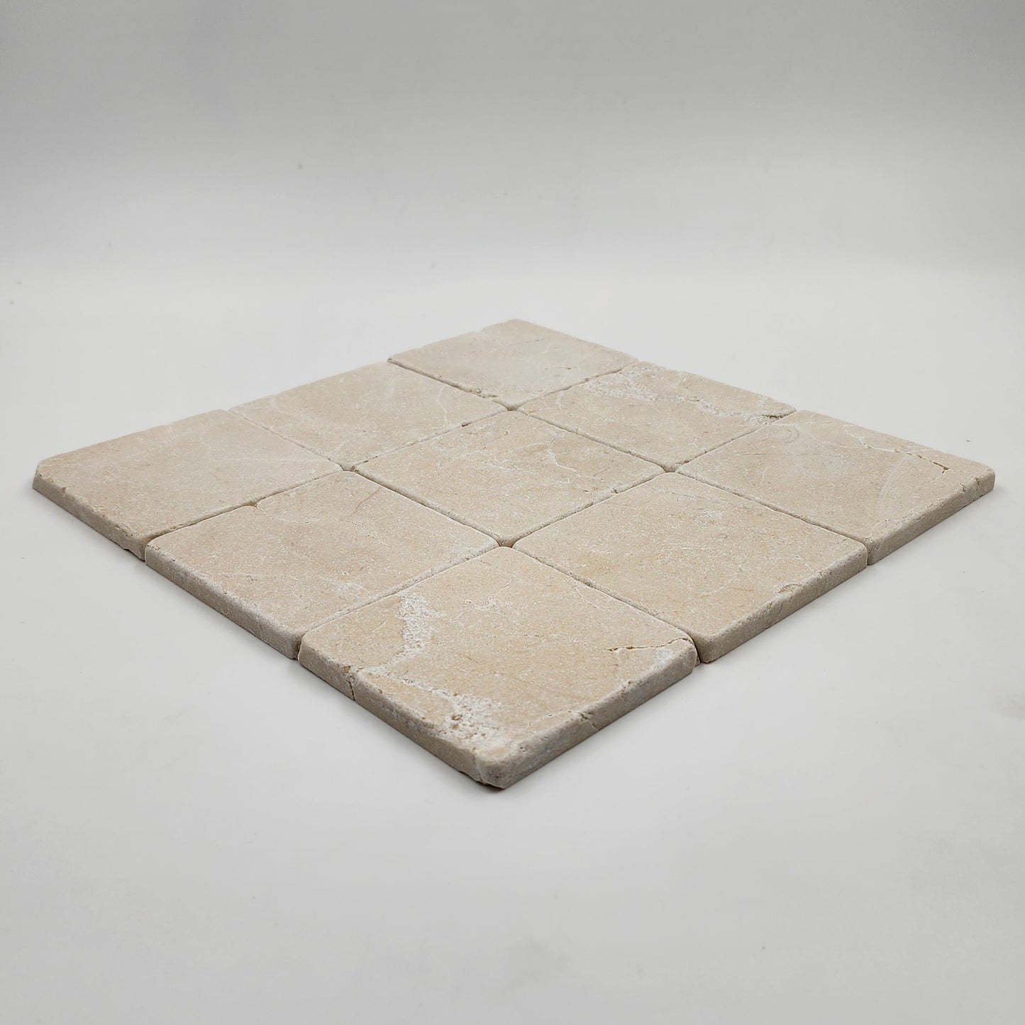 Crema Marfil 4x4 Tumbled Tile