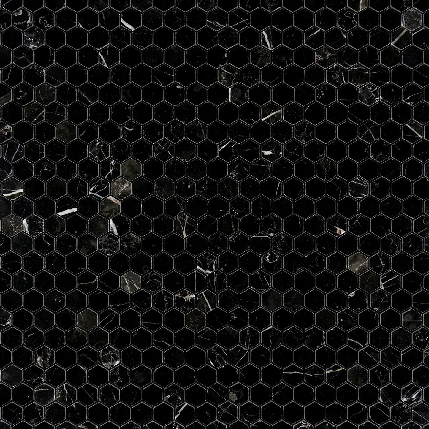 Nero Marquina Hexagon 1" Mosaic