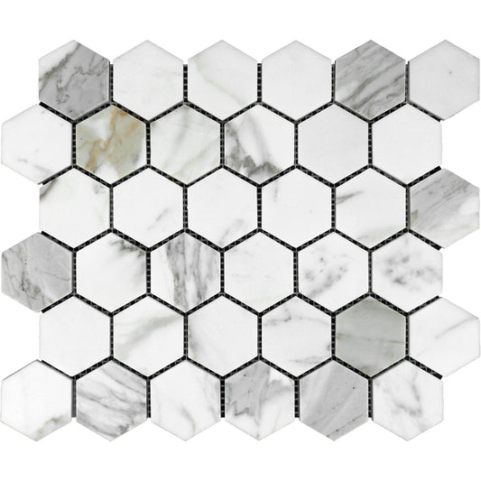 Calacatta Gold Hexagon 2" Mosaic