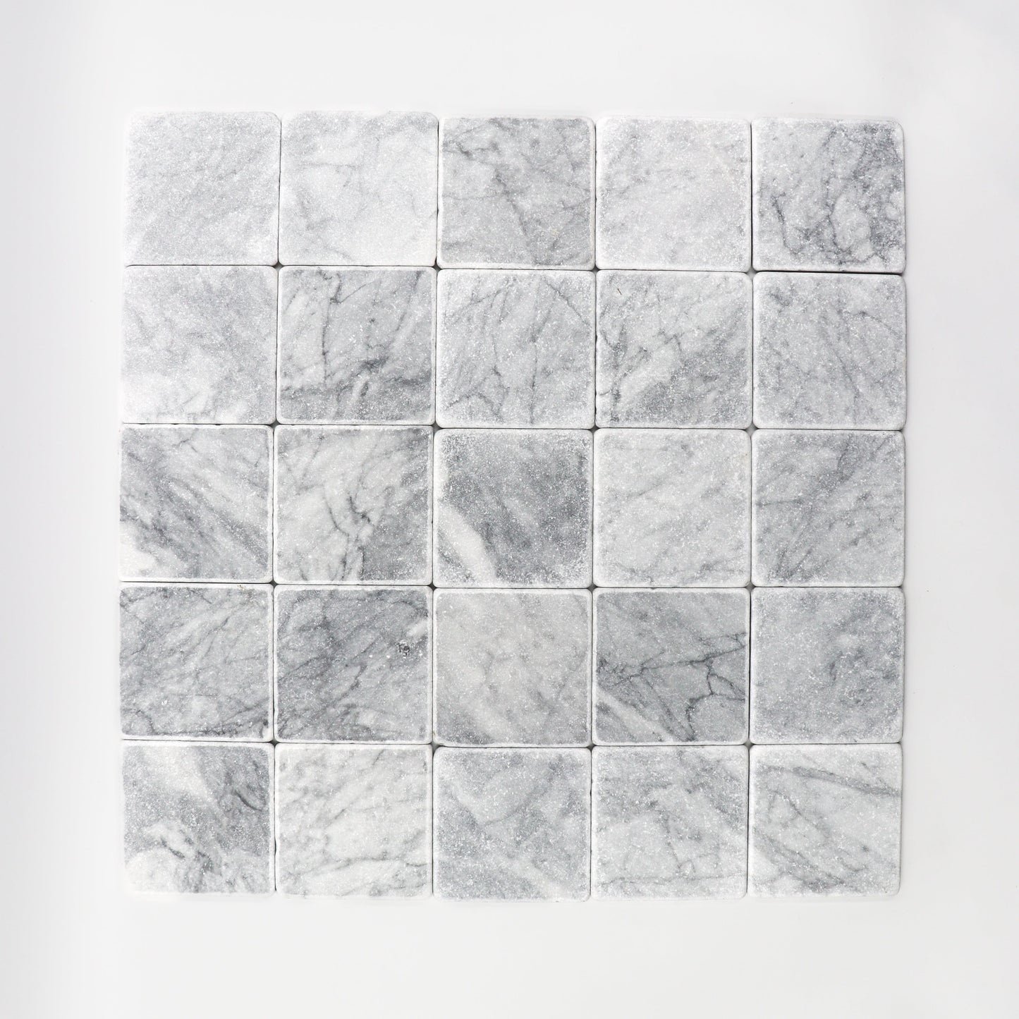 Carrara White 4x4 Tumbled Tile