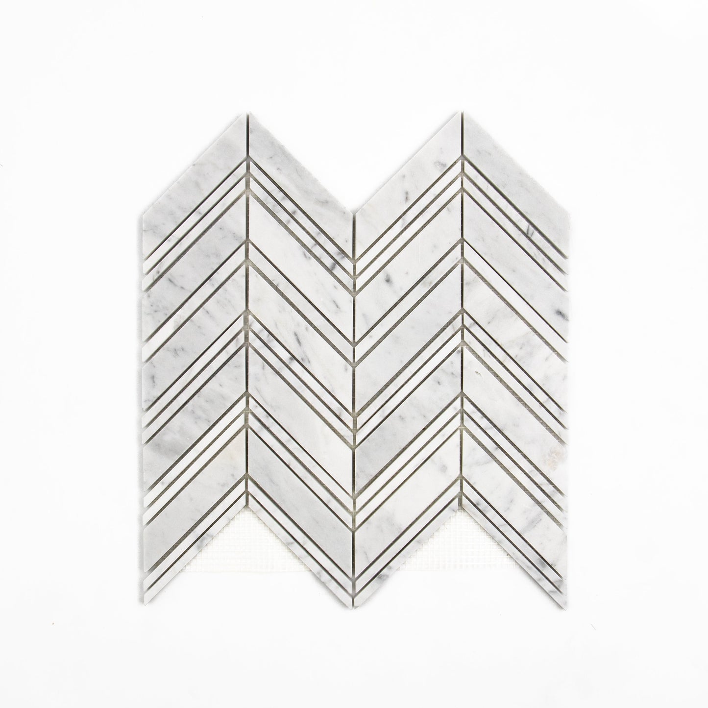 Carrara White Chevron Mosaic