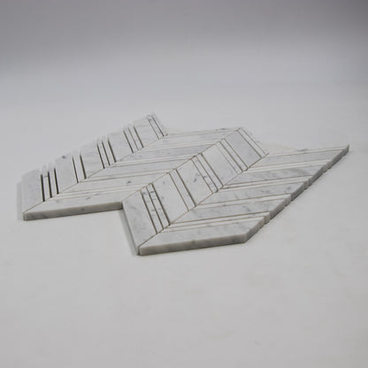 Carrara White Chevron Mosaic