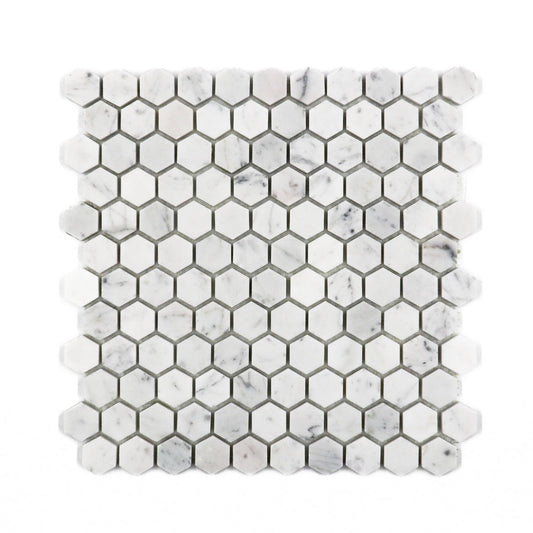 Carrara White Hexagon 1 inch Mosaic