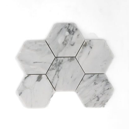 Carrara White Hexagon 5 inch Mosaic