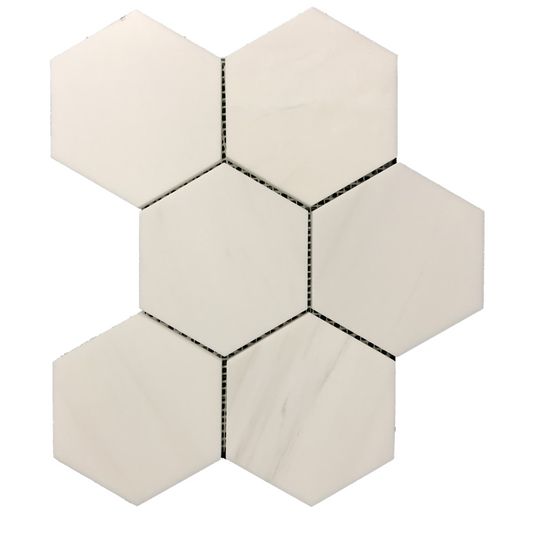 Bianco Dolomite Hexagon 4" Mosaic