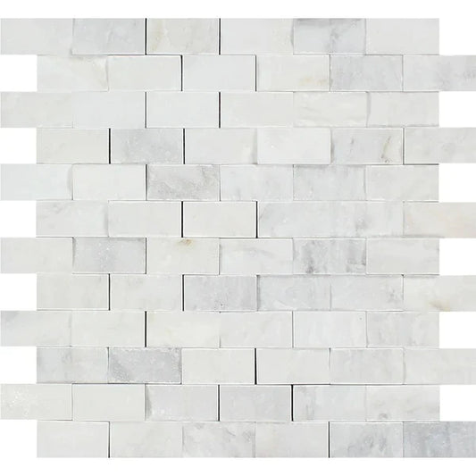 Oriental White Brick 1x2 Split Faced Mosaic