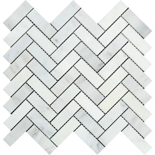 Oriental White Herringbone 1x3 Mosaic