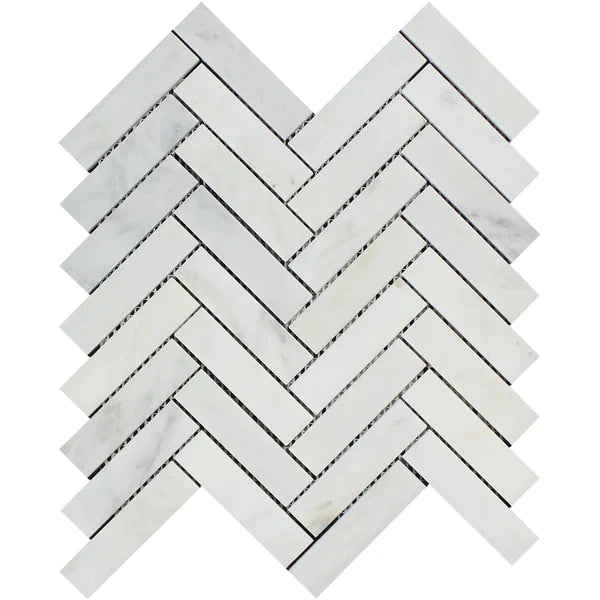 Oriental White Herringbone 1x4 Mosaic