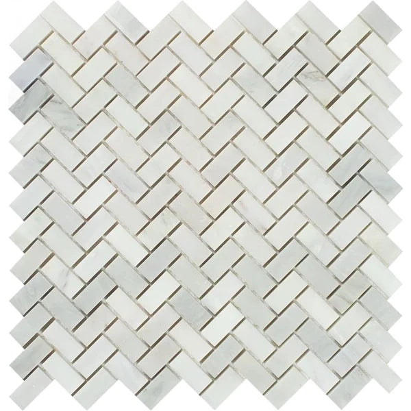 Oriental White Herringbone Mini Mosaic