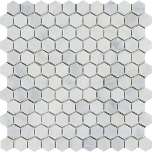 Oriental White Hexagon 1" Mosaic