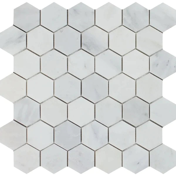 Oriental White Hexagon 2" Mosaic