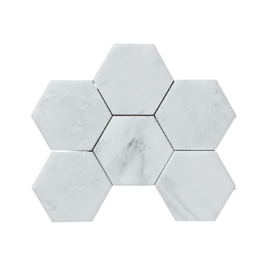 Oriental White Hexagon 5" Mosaic