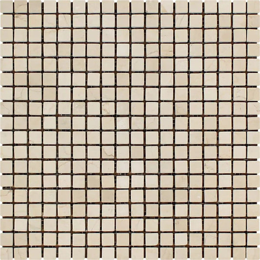 Crema Marfil 5/8x5/8 Tumbled Mosaic