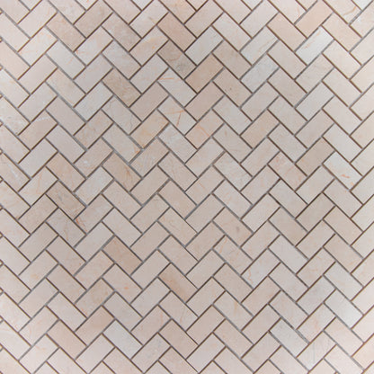 Crema Marfil Herringbone 1x2 Mosaic