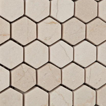 Crema Marfil Hexagon 1" Tumbled Mosaic