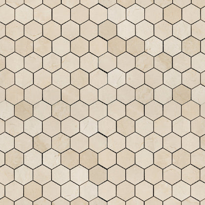 Crema Marfil Hexagon 2" Mosaic