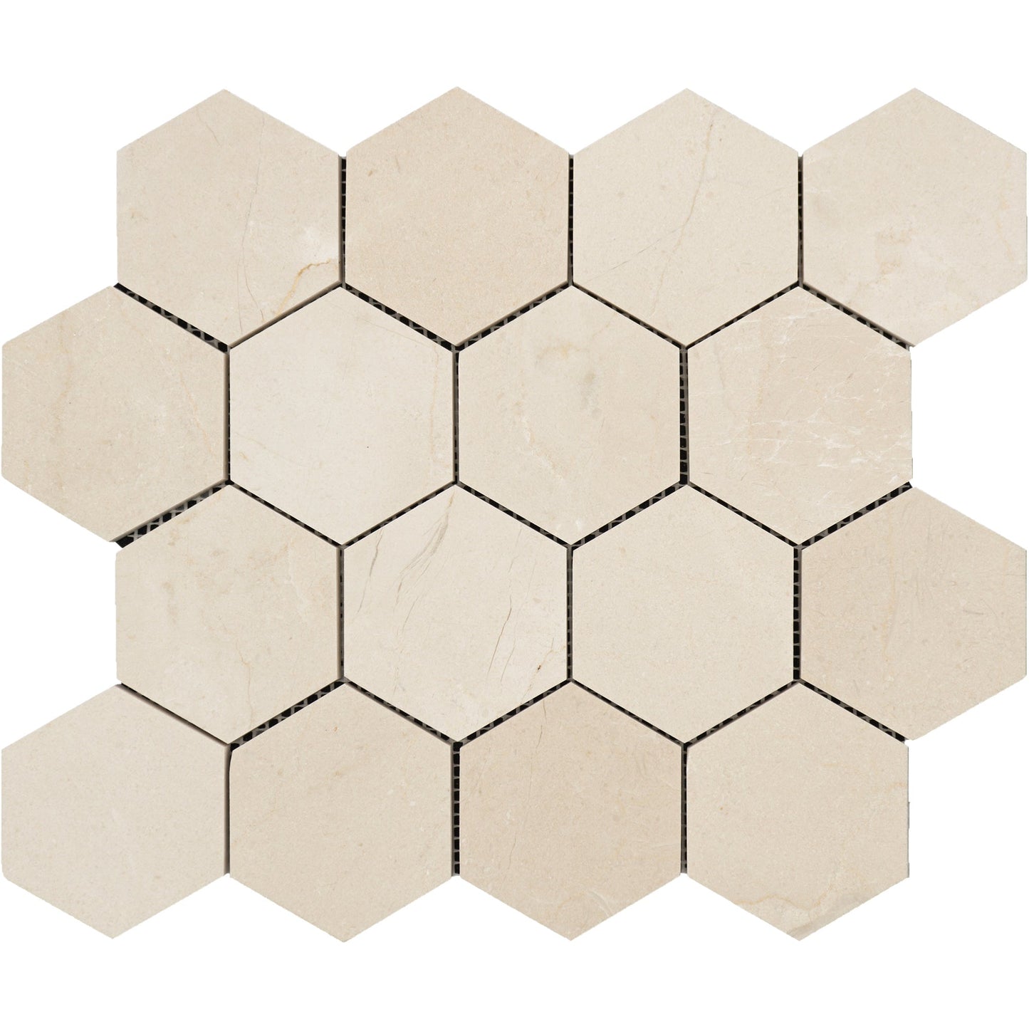 Crema Marfil Hexagon 3" Mosaic