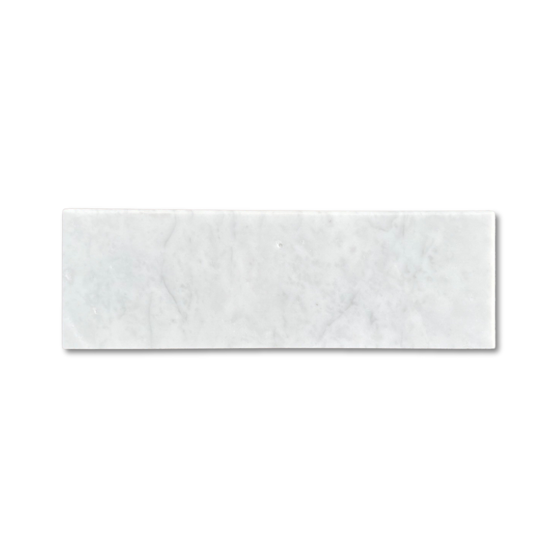 Carrara White 4x12 Bullnosed Tile