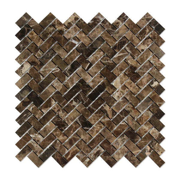 Emperador Dark Herringbone Mini