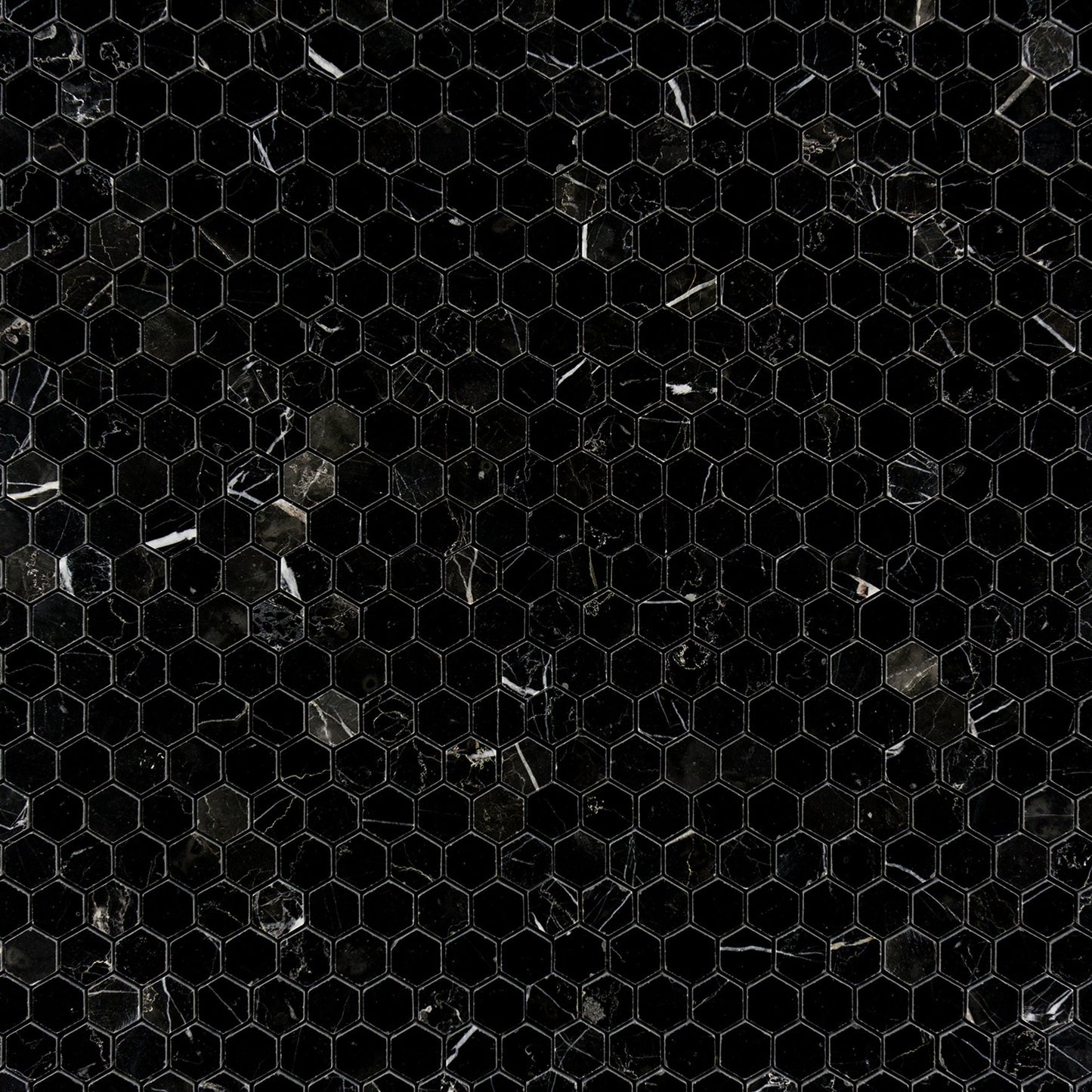 Nero Marquina Hexagon 1" Mosaic