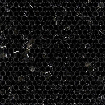 Nero Marquina Hexagon 1" Mosaic