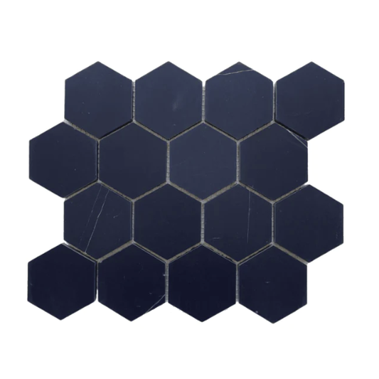 Nero Marquina Hexagon 3" Mosaic